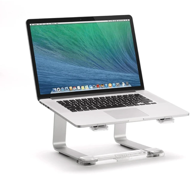 Main image of Griffin Elevator Laptop Stand - Ergonomic Computer Riser & Laptop Mount Made of Sturdy Brushed Aluminum - Supports Posture & Elevates Workspace with a Minimal Design, Classic Clear (2.5 Oz)