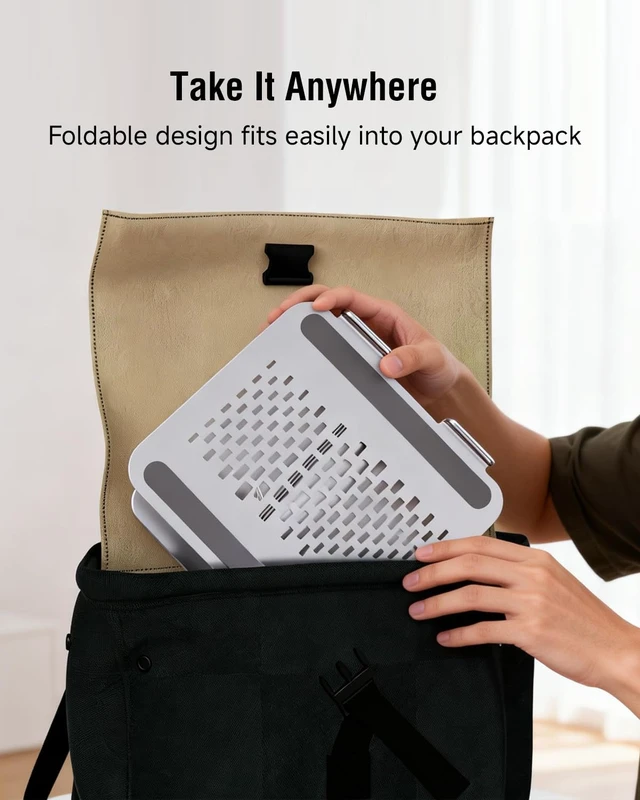 Alt view image 5 of 7 - SENZANS Adjustable Laptop Stand for Desk 360° Rotating Base for 10-17.3'' | Aluminum Laptop Riser, Ergonomic Computer Stand Foldable Protable Fits with MacBook Air Pro, Dell, HP (10"-17.3")