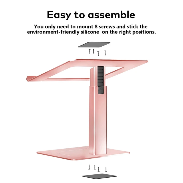 Alt view image 6 of 6 - VECOFO Laptop Stand for Desk, Ergonomic Aluminum Laptop Stand Adjustable Height from 7-15", Sitting and Standing Laptop Riser for 10-17" Notebook