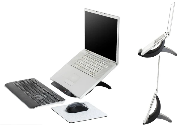 Alt view image 7 of 7 - 3M Vertical Notebook Computer Riser With Cable Management, 9" X 12" X 6.5" To 9.5", Black/charcoal Gray, Supports 20 Lbs