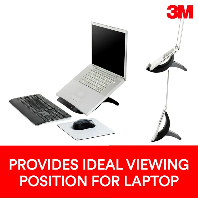 Alt view image 2 of 7 - 3M Vertical Notebook Computer Riser With Cable Management, 9" X 12" X 6.5" To 9.5", Black/charcoal Gray, Supports 20 Lbs