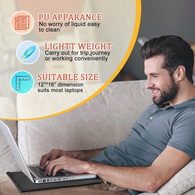 Alt view image 4 of 7 - EMF Radiation Shielding Laptop Pad - 12x16 Inch Heat Blocking Mat, Anti-Radiation & Heat Protection for Laptop, Notebook, Tablet Use on Lap, Office, Travel