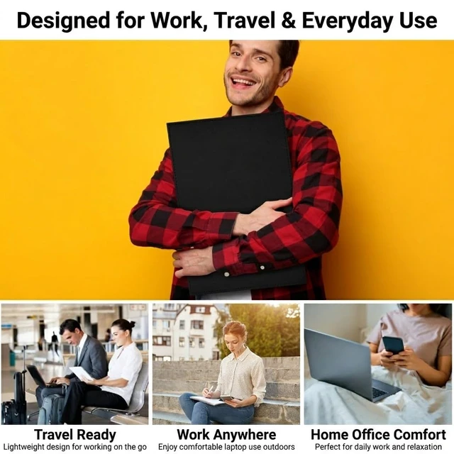 Alt view image 7 of 7 - EMF Radiation Shielding Laptop Pad - 12x16 Inch Heat Blocking Mat, Anti-Radiation & Heat Protection for Laptop, Notebook, Tablet Use on Lap, Office, Travel