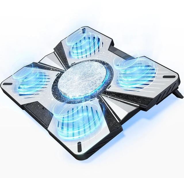 Main image of IMMOENUC Laptop Cooling Pad with 5 Fans & Peltier Device Ultra-Quiet Semiconductor Panel Cooler Stand, Adjustable Speed + Stand for 13-19 Inch Laptops (MacBook/Dell/HP) Fast Cooling Notebook