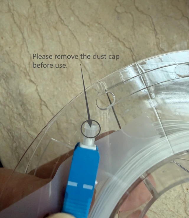 Alt view image 5 of 7 - Disk-Shaped Packaging 45m/148ft SC/UPC Invisible Cable Fiber Optic | Single Mode 0.9mm diameter household Gift a SC optical fiber extender