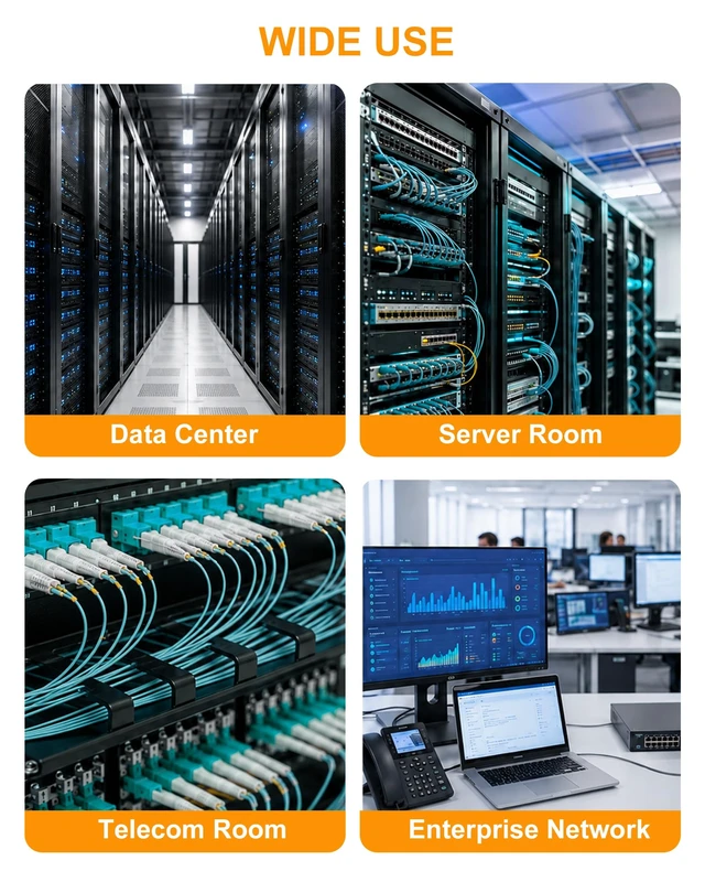 Alt view image 5 of 7 - OM3 LC-SC Fiber Optical Patch Cable Multimode, 3m(9.84ft), 6 Pack | 10G Fiber Cable Multimode Jumper Duples, Individually Tested, 50/125µm Pure Optical Cable, LSZH, Optical Patch Cable Series