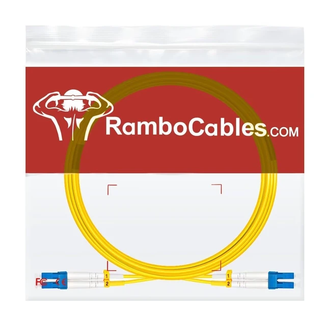 Alt view image 7 of 7 - RamboCables-OS2 Single Mode Fiber LC to LC Patch Cables 50ft/15m, 4Pack | SM Singlemode Fiber Optic Cable Duplex, LSZH, 10G/40G/100G SMF, 9/125m, OD 2.0mm