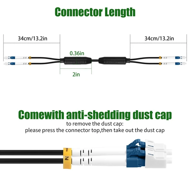 Alt view image 3 of 7 - Fibergaga®Outdoor LC to LC OS2 Fiber Patch Cable Singlemode TPU, 30M(98ft) | OD-5.0mm,Armored Fiber Optic Cable Cord, Singlemode Duplex, 10GB/40GB/100GB, 50/125m, Direct Burial, OS1/OS2 Compatible