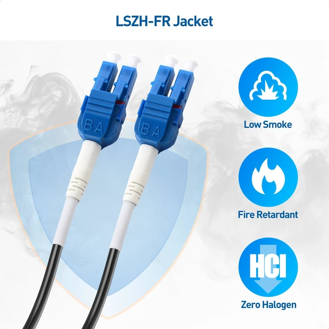 Alt view image 6 of 7 - Cable Matters Outdoor Armored OS2 LC to LC Fiber Patch Cable, 150ft / 45.7m | Single Mode Duplex 9/125, LSFRZH, Direct Burial, UV/Fire Retardant Jacket