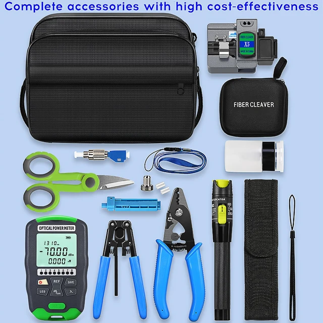 Alt view image 6 of 6 - Fiber Optic Termination Tool Kit FTTH Cable Cold Welding Tool Set | with X5 Grey Optical Fiber Cleaver with FC-LC Adapter D7 OPM