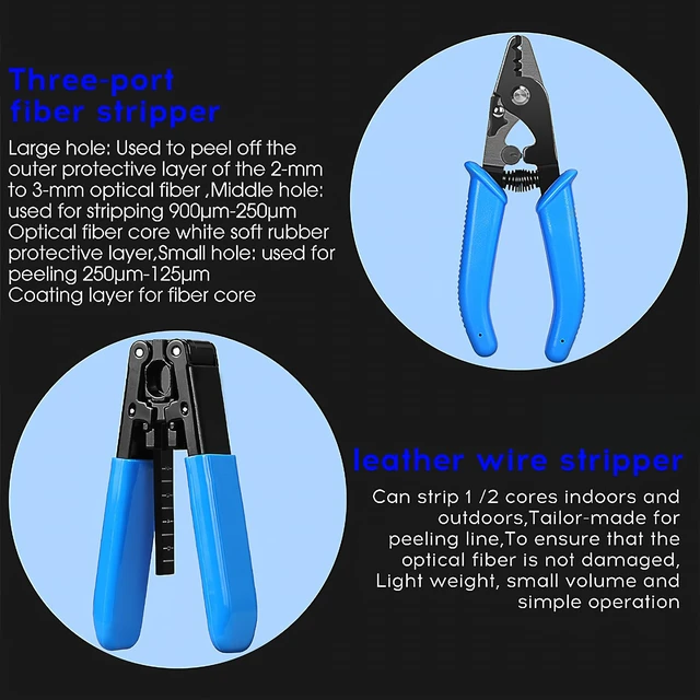 Alt view image 5 of 6 - Fiber Optic Termination Tool Kit FTTH Cable Cold Welding Tool Set | with X5 Grey Optical Fiber Cleaver with FC-LC Adapter D7 OPM