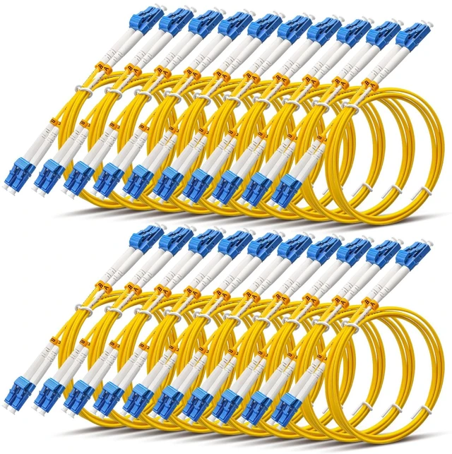 Main image of Threlaco 20 Pack 1 M/ 3.28 ft Lc to Lc Fiber Patch Cable Os2 | OS2 9/125um SMF Jumper, 10GB Speed, LSZH Low Smoke Jacket, Plug and Play for Data Center Network Room Fiber Optic Connection