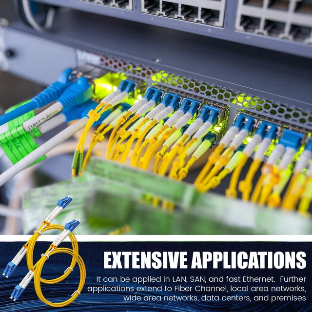 Alt view image 7 of 7 - Threlaco 20 Pack 1 M/ 3.28 ft Lc to Lc Fiber Patch Cable Os2 | OS2 9/125um SMF Jumper, 10GB Speed, LSZH Low Smoke Jacket, Plug and Play for Data Center Network Room Fiber Optic Connection