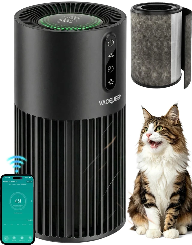 Main image of Vacqueen Air Purifiers for Home Pets | Smart HEPA Pet Air Purifier for Bedroom, Smart WiFi 2200 Sq.Ft, Alexa Control, Washable Filter for Smoke Dust Odor