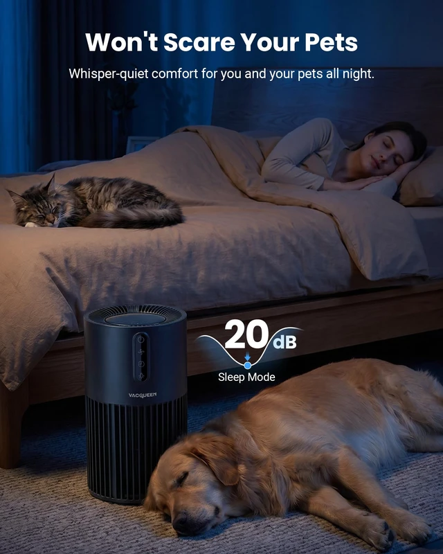 Alt view image 7 of 7 - Vacqueen Air Purifiers for Home Pets | Smart HEPA Pet Air Purifier for Bedroom, Smart WiFi 2200 Sq.Ft, Alexa Control, Washable Filter for Smoke Dust Odor