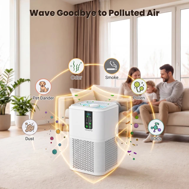 Alt view image 7 of 7 - Air Purifiers for Home Bedroom Up to 1250ft², Auto Air Quality Monitor | Small Air Cleaner with Fragrance, H13 True HEPA with Sleep Mode, Remove Smoke, Dust, Pollen, Pets Hair, Odor, White