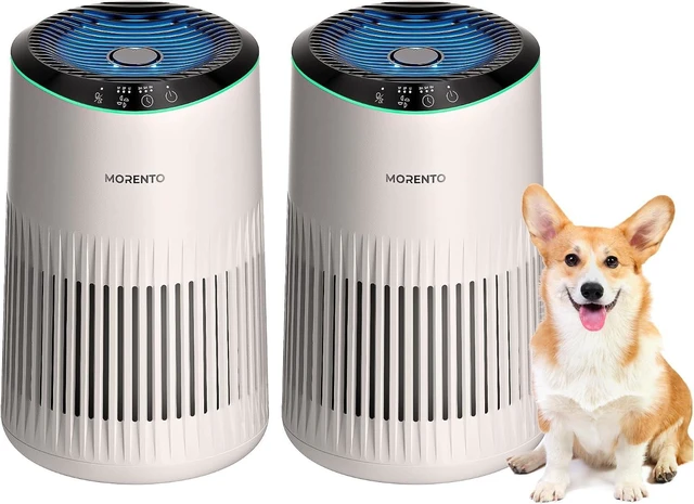 Main image of Air Purifiers for Bedroom Home for Smoke Pet Dander Odors 2 Pack Cream | Air Purifier with Sleep Mode Small Air Purifier with Fragrance Sponge for Bedroom Office, Blue Ambient Light, 23dB Quiet