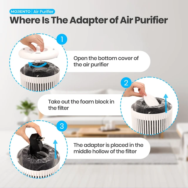 Alt view image 7 of 7 - Air Purifiers for Bedroom Home for Smoke Pet Dander Odors 2 Pack Cream | Air Purifier with Sleep Mode Small Air Purifier with Fragrance Sponge for Bedroom Office, Blue Ambient Light, 23dB Quiet