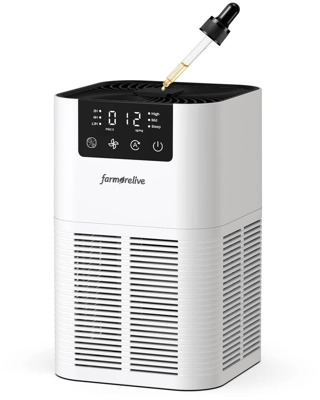 Main image of Air Purifiers for Home, HEPA Air Purifier, White | Display Quiet Sleep Mode, 3 Speeds, 2/6/12H Timer, 360° Air Intake, Air Filter for Dust, Smoke