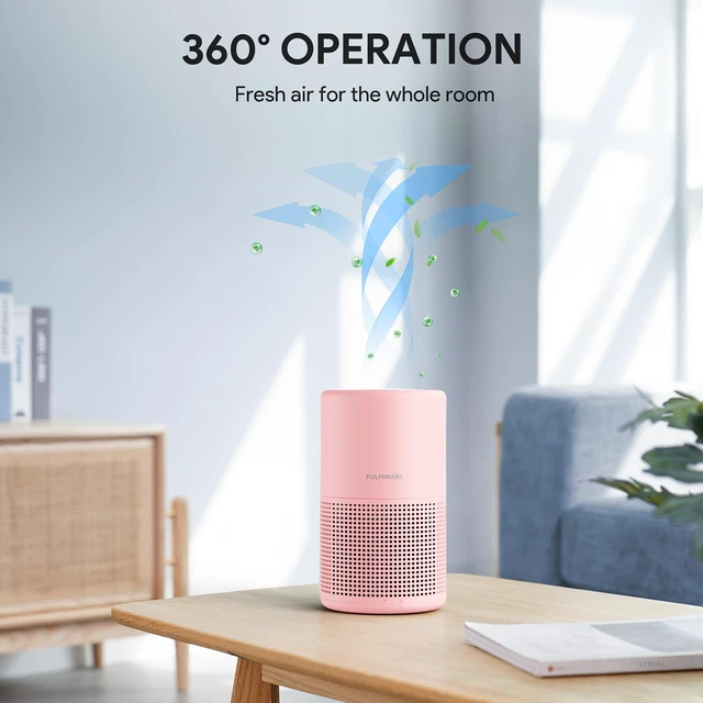 Alt view image 4 of 7 - Air Purifiers for Bedroom, FULMINARE H13 True HEPA Filter (Pink) | Remove Pet Hair, Smoke, OdorsQuiet Air Cleaner With Night Light, Portable Small Air Purifier for Home, Office, Living Room