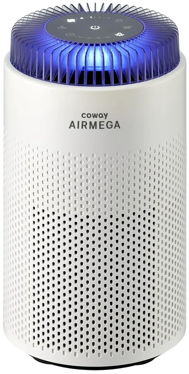 Main image of COWAY Air Purifier for Bedroom up to 500 ft², HEPA and Deodorization Filter for Smoke, Allergies, Pet Dander, AQI Monitor, Auto Mode, Filter Indicator, Night Light, 2yr Warranty, Airmega 50 White