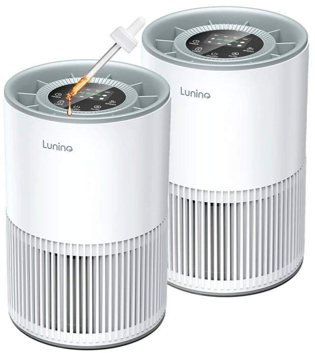 Main image of 2 Pack Air Purifiers for Home Large Room up to 1200ft², LUNINO Air Purifier for Bedroom with H13 HEPA Washable Filter, Aromatherapy, Air Quality Sensor, Sleep Mode for Smoke, Dust, Pet Dander, Odor