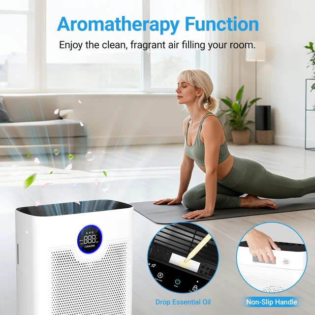 Alt view image 5 of 7 - Air Purifiers for Home Large Room Up to 2216 Ft², 3-in-1 Filter, White | Cobectal Pet Air Purifier with PM2.5 Air Quality Sensor, Aroma Function, Sleep Mode, Air Cleaner for Office, RVs