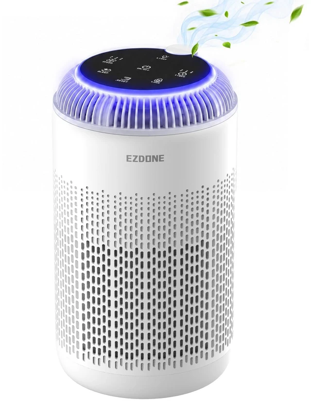 Main image of EZDONE Compact Air Purifiers for Bedroom, Home with Essential Oil Diffuser | True HEPA Filter, 3-Stage Filtration, Sleep Mode, Covers up to 377 Sq Ft, Pet Dander, Dust, Smoke & Bad Odors