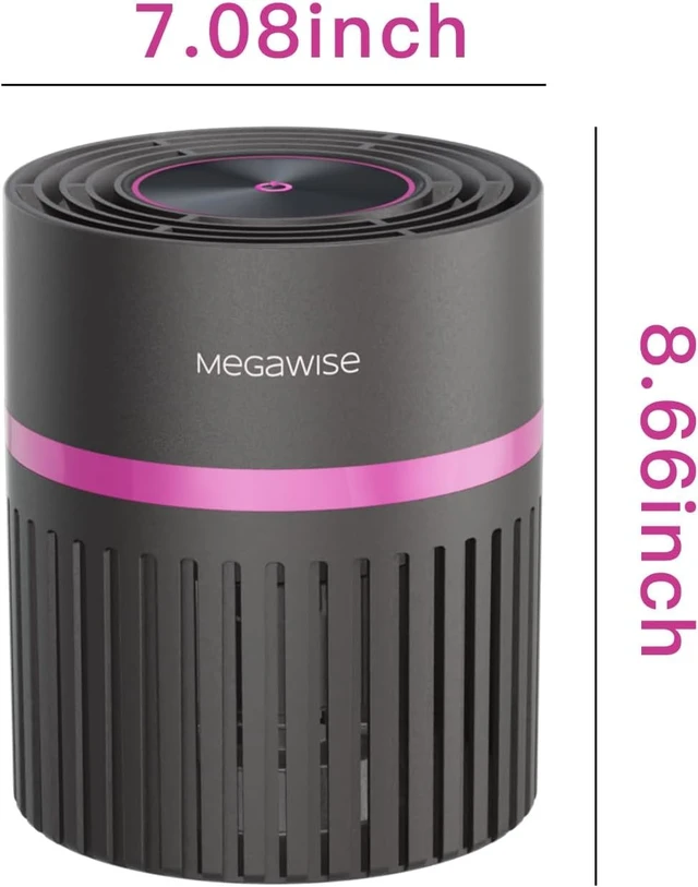 Alt view image 3 of 3 - MEGAWISE HEPA Air Purifier for Bedroom, Small Room Air Cleaner | 3-stage filtration with H13 HEPA filter and activated carbon, compact design with quiet operation for home and office