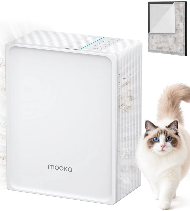 Main image of MOOKA Air Purifier for Home Pets Large Room 1300 Ft², Washable Pre-Filter | HEPA Air Purifiers for Bedroom, Dorm Room, Filters Pet Hair, Smoke, Odor, Dander, Aromatherapy, 15 dB Sleep Mode, KJ102