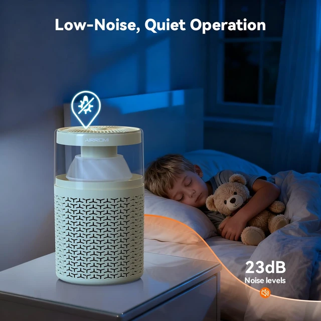 Alt view image 7 of 7 - AIRROMI Pet Air Purifier for Home & Bedroom, HEPA Activated Carbon Filter, Removes Pet Dander & Odor, Allergies, Smoke, Hair, Night Light, Fragrance Sponge, Up to 658 ft², A2002 yellow