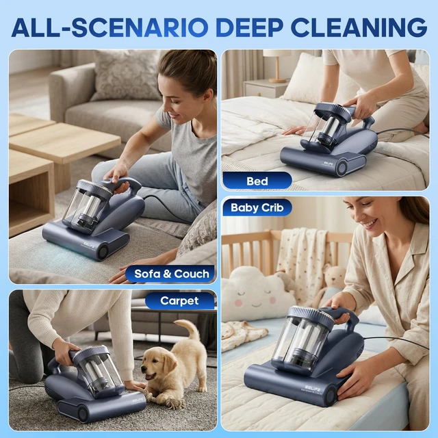 Alt view image 6 of 7 - Belife M11 Mattress Vacuum Cleaner with UV & Hot Air for Deep Cleaning | 18Kpa 550W Bed Vacuum with HEPA Filter, Powerful Strong Suction Handheld Couch Cleaner for Sofa Pillows Dust Pet Hair, Corded