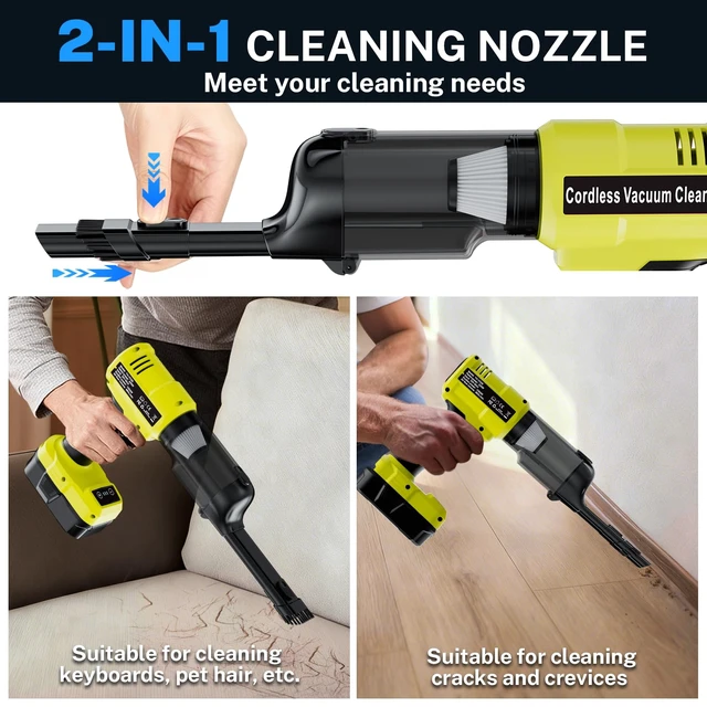Alt view image 4 of 7 - YEX-BUR Cordless Handheld Vacuum for Ryobi 18V Battery(Tool Only), 240W Powerful Car Vacuum with Brushless Motor, 3-Speed, 5 Filters, Portable Vacuum Cleaner for Home Office Car Pet