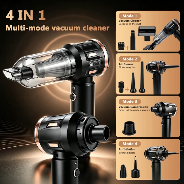 Alt view image 2 of 7 - LAJCAEN Car Vacuum Portable Cordless Handheld Vacuum Cleaner, 17000Pa Suction Power & 6000mAh Capacity Battery, 4 in 1 Cordless Car Vacuum for Home/Car/Carpet Stairs/Pet Hair Cleaning