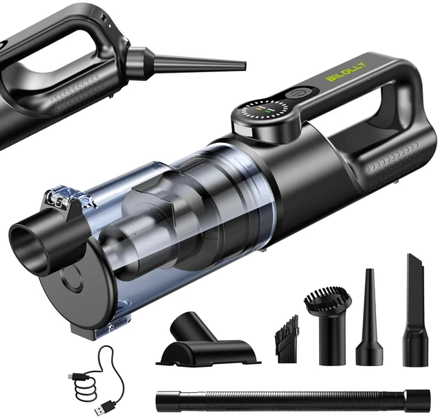 Main image of BiLOLLY Cordless Handheld Vacuum Cleaner, 20000Pa Car Vacuum Cleaner Strong Suction, Portable Mini Vacuum Cleaner Rechargeable with Vacuum & Blower, LED Light for Car, Home, Pet Hair, Dust and Crumbs