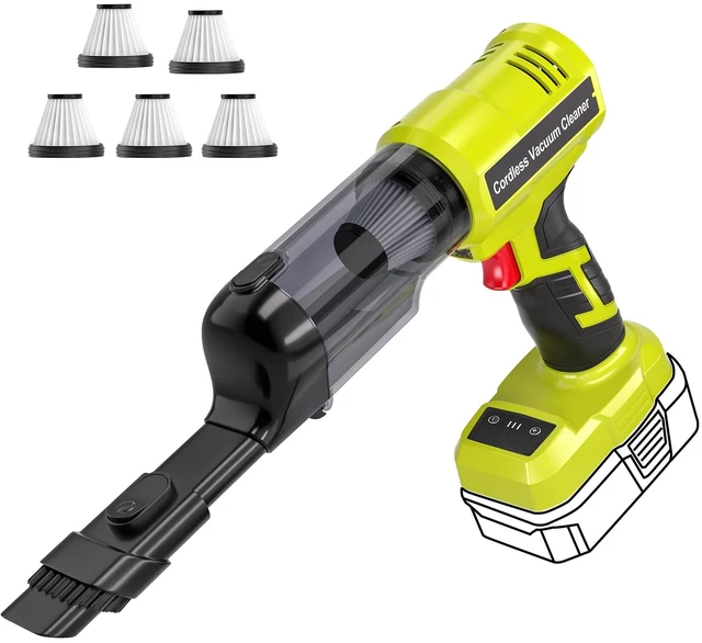 Main image of Adisipsoarin Cordless Vacuum Cleaner for Ryobi 18V Battery, Electric Handheld Vacuum Cleaner with 105AW Powerful Suction, Portable Vacuum Cleaner for Floor, Carpet, Car, Home (Battery Not Included)