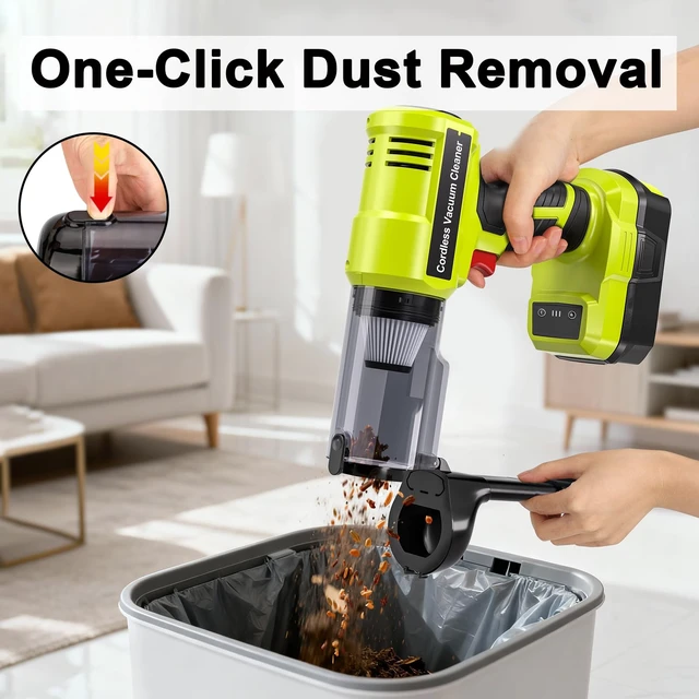 Alt view image 7 of 7 - Adisipsoarin Cordless Vacuum Cleaner for Ryobi 18V Battery, Electric Handheld Vacuum Cleaner with 105AW Powerful Suction, Portable Vacuum Cleaner for Floor, Carpet, Car, Home (Battery Not Included)