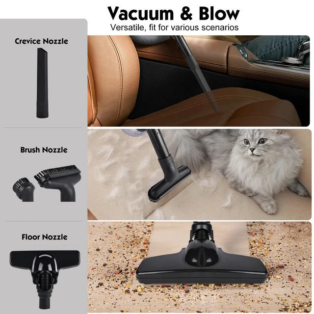 Alt view image 7 of 7 - Cordless Vacuum Cleaner for Dewalt 20V MAX Battery 100AW Suction HEPA | Handheld Vacuum Cleaner for Home Car Hardwood Floor Carpet Portable Washable Filter Crevice Brush Floor Nozzles(No Battery)