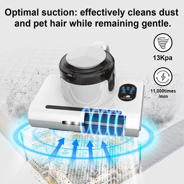 Alt view image 5 of 7 - Mattress Vacuum Cleaner,13Kpa Powerful Suction Bed Vaccum Cleaner with UV-C Light,LED Headlights and High Heating Tech,1.2kg Light Weight Handheld vaccum for spot Cleaning,Sofa,Couch Fabric Cleaner