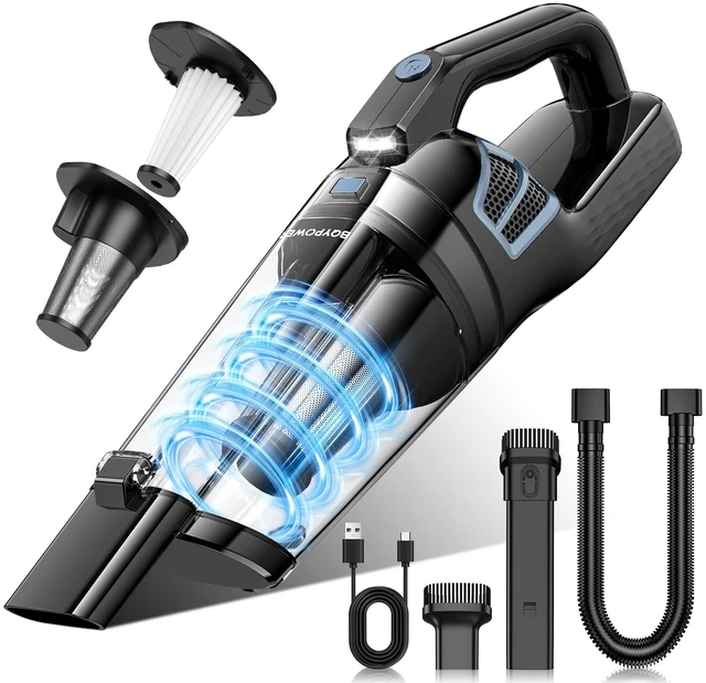 Main image of BQYPOWER Handheld Vacuum Cordless Rechargeable, Hand Held Car Vacuum | 16000PA Strong Suction Hand Vacuum Cordless Rechargeable with Multiple Attachments, Portable Car Vacuum Cleaner for Car Home