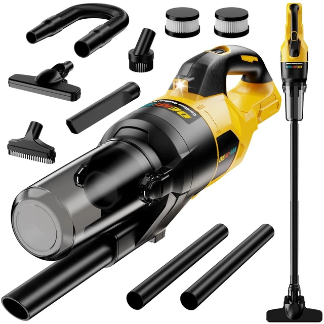 Main image of Cordless Vacuum Cleaner for Dewalt 20V Battery, 6 in 1 Handheld Electric Vacuum Cleaner with HEPA Filter and LED Light, 46 CFM Portable Hand Vacuum for Floor, Carpet, Car (Battery Not Included)