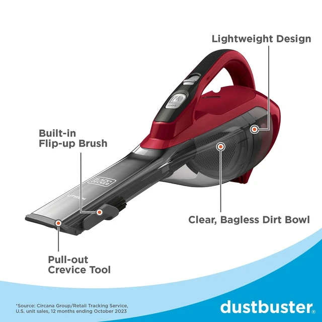 Alt view image 3 of 7 - BLACK+DECKER dustbuster AdvancedClean Cordless Handheld Vacuum, Home and Car Vacuum (HLVA320J26)