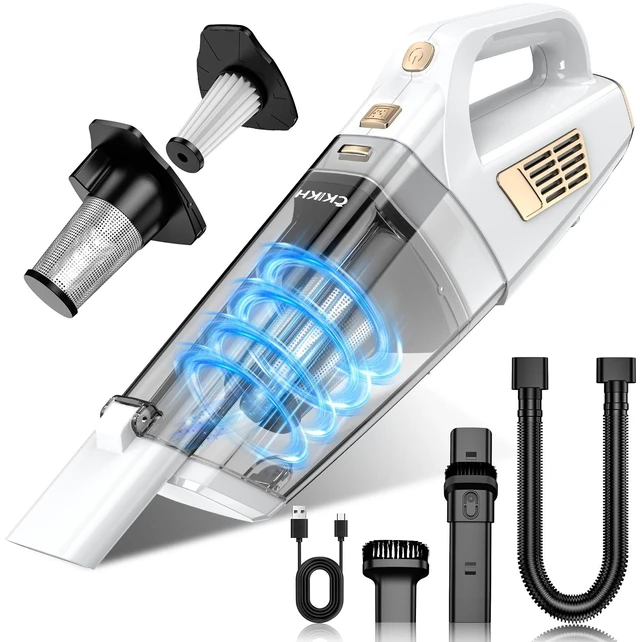 Main image of CKIKH Handheld Vacuum Cordless 15000PA, Hand Held Car Vacuum Cleaner | Portable, Multi-Nozzles & Washable Filter, Lightweight Rechargeable, For Home, Car, Office, Pets