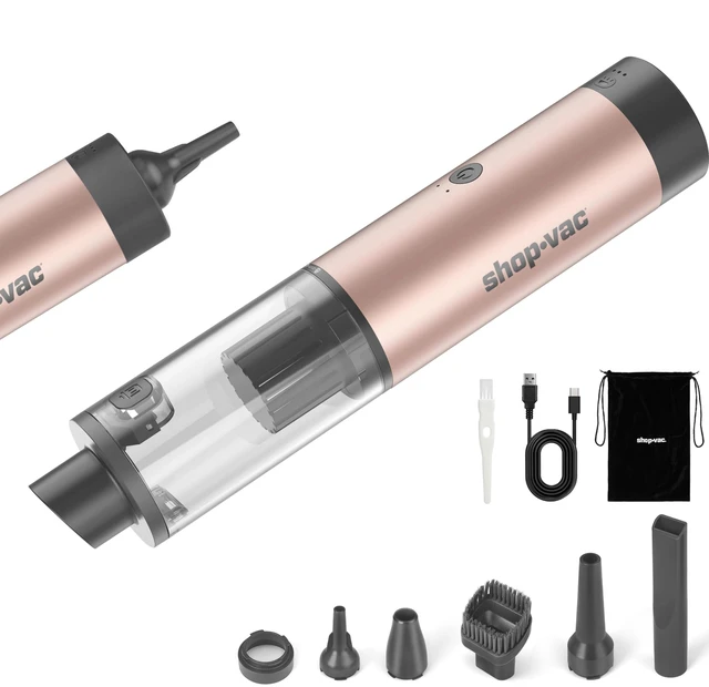 Main image of Shop-Vac S4 15000Pa Handheld Mini Car Vacuum Cordless, LED Light, Champagne | 4-in-1 Multi-Function Desk Vacuum, Brushless Motor, Multiple Nozzles, 2 Modes, for Car, Home, Office, Keyboard Cleaning