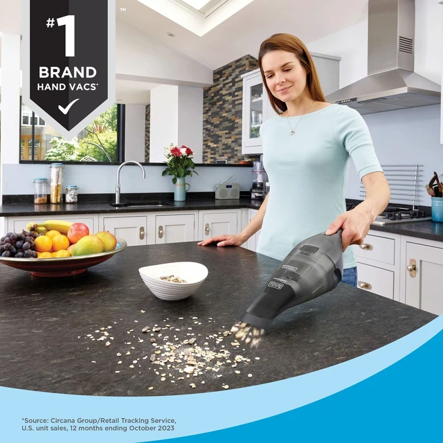 Alt view image 5 of 7 - BLACK+DECKER dustbuster Handheld Vacuum, 8V Cordless, Hand Vacuum for Quick Cleanup with Crevice Tool and Washable Filter (HNVC220BCZ01)
