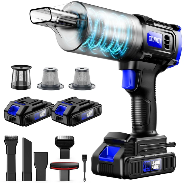 Main image of Car Vacuum Cordless, 35000PA Strong Suction Handheld Vacuum with 2 Detachable Batteries, 60Min Runtime Portable Vacuum Cleaner for Car Detailing, Pet Hair, Home Couch & Office, 350ML XL Dust Cup