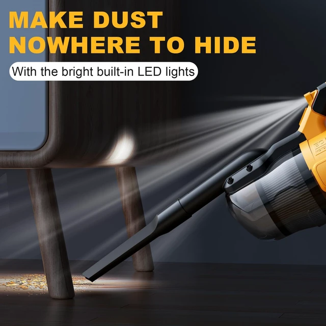 Alt view image 5 of 7 - 5-in-1 Cordless Handheld Vacuum Compatible with Dewalt 20V Batteries, 400W Powerful Motor, 55 CFM Suction, HEPA Filtration for Car, Pet Hair, Carpets, (Tool Only)