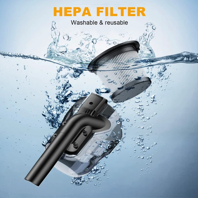 Alt view image 6 of 7 - 5-in-1 Cordless Handheld Vacuum Compatible with Dewalt 20V Batteries, 400W Powerful Motor, 55 CFM Suction, HEPA Filtration for Car, Pet Hair, Carpets, (Tool Only)
