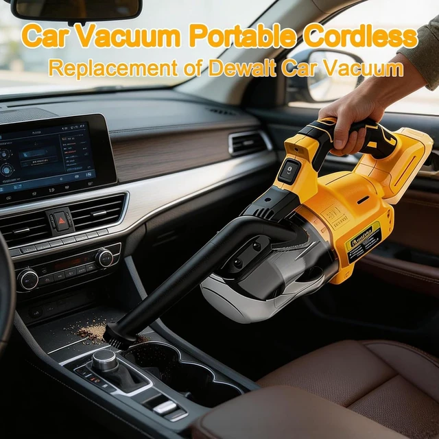 Alt view image 7 of 7 - RhovixStar Cordless Handheld Vacuum 16000Pa, 5-in-1 Car Vacuum 18V with 2-Pack 4Ah Batteries and Charger, 400W Powerful Motor, Lightweight Portable for Home, Car, Pet Hair
