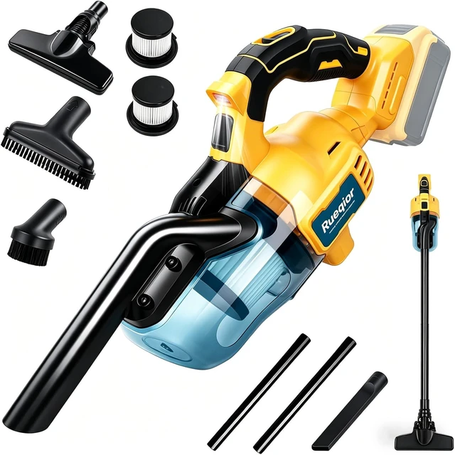 Main image of Rueqior Cordless Vacuum for DeWalt 20V Battery Handheld Vacuum Cordless | 5 in 1 Electric Vacuum with 400W Powerful Motor, 46 CFM Portable Hand Vacuum for Home Pet Hair, Car (NO Battery)